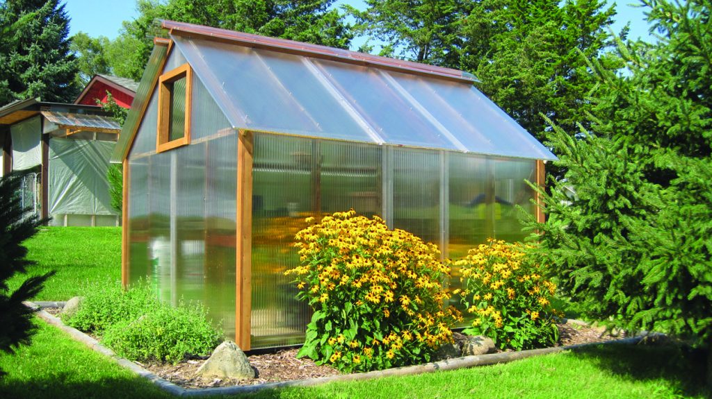 Invernadero de policarbonato de 6 x 12 pies, casa verde con techo ajustable  y puerta corredera, hasta un 70% de paneles de transmisión de luz y